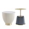 Manhattan Comfort Round End Table 1.0 and End Table 2.0 Set of 2, 18.43 in L, Stainless Steel, Cream and Grey 2-AT03-CRGY - alternate 2